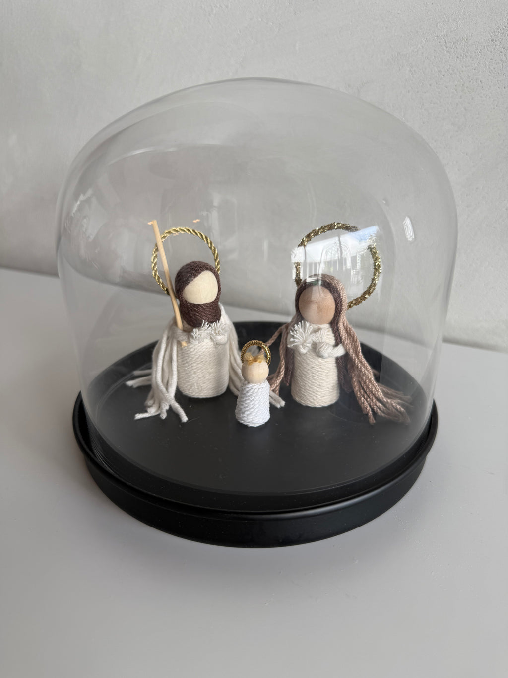 Nativity Set in Glass Dome