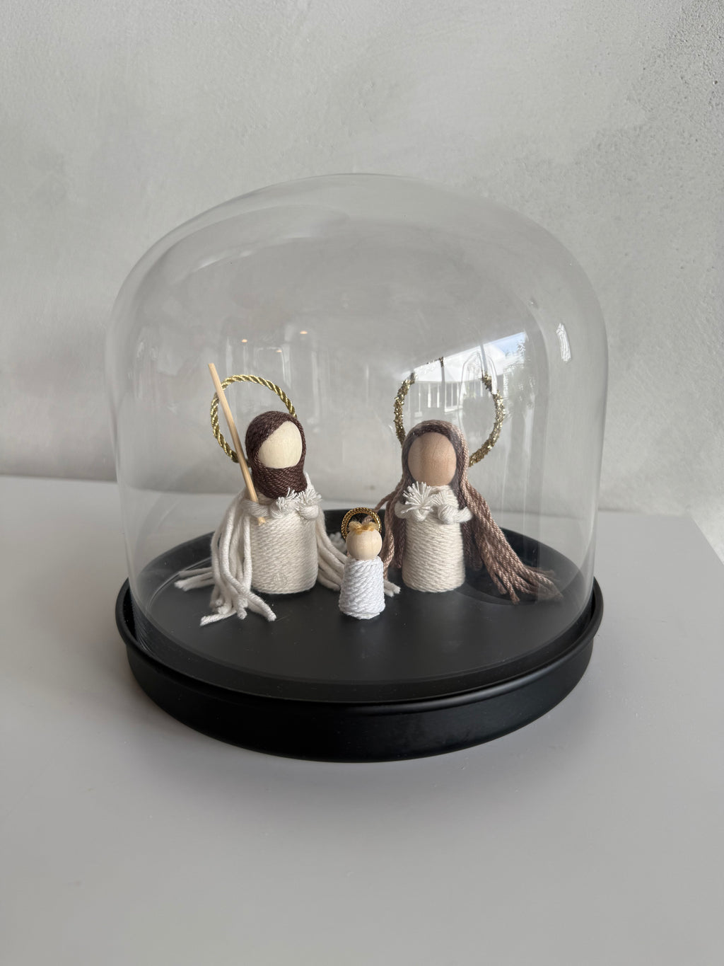 Nativity Set in Glass Dome