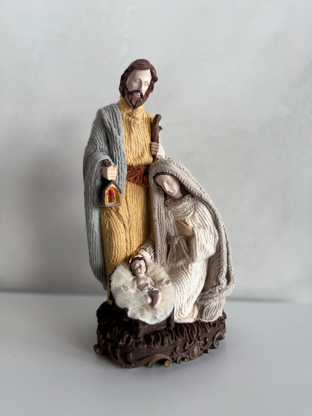 Holy Family Sculpture in Glass Dome