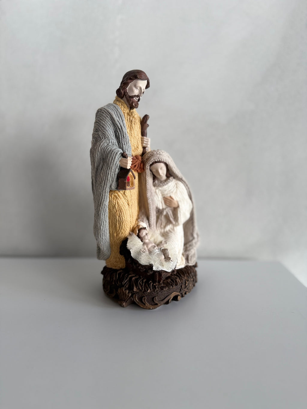 Holy Family Sculpture in Glass Dome
